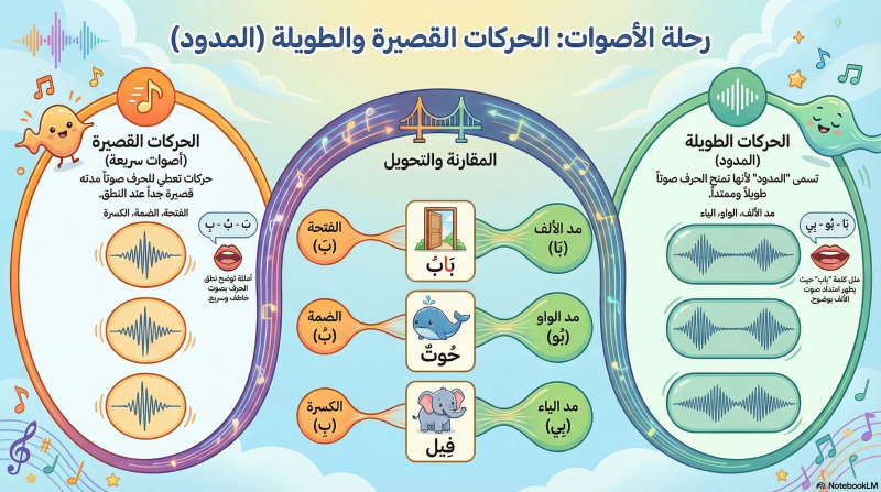 الحركات القصيرة والحركات الطويلة في اللغة العربية